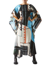 Load image into Gallery viewer, kaftan silk geo